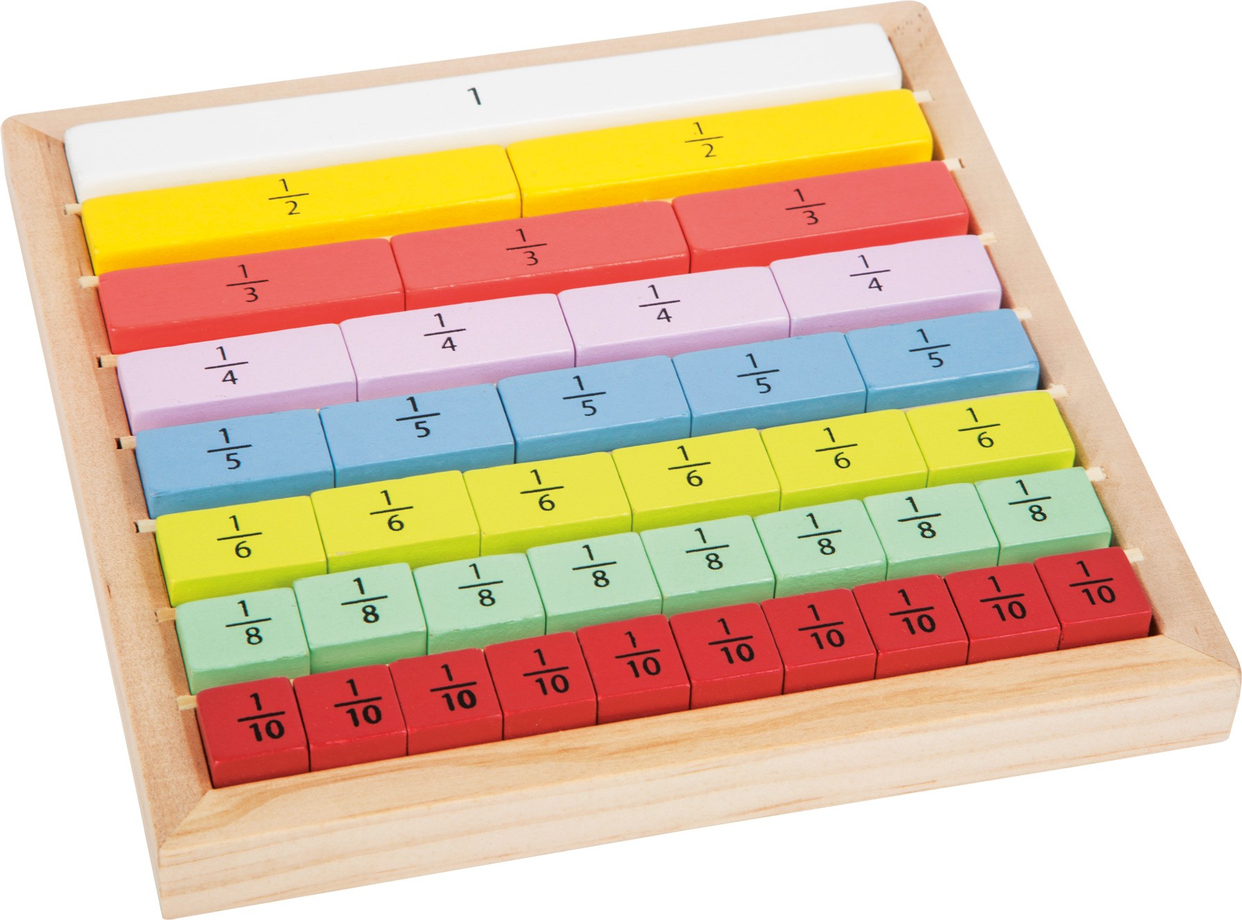 Fracción de madera grande de color Educativo Matemáticas Stick Tablero 